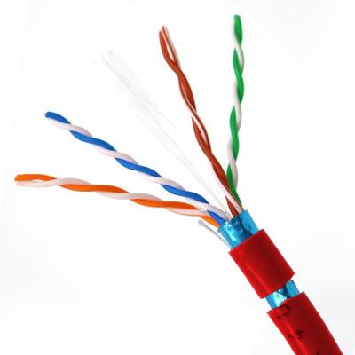 China 23AWG FTP CAT6 Cable Red LSZH Network Cable 1000Mbps High Speed 1000FT for sale