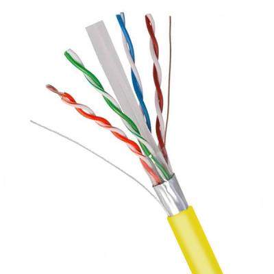 China PVC Jacket Cat6 FTP 23AWG Bare Copper Lan Cable With Yellow Jacket 1000FT for sale