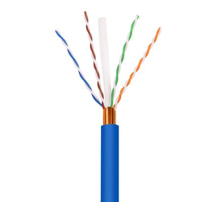 China Blauwe PVC-FTP-CAT6-kabel met jas 0,55 mm solide koper 1 Gbps netwerkkabel Te koop