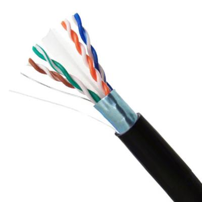 China 1000 pies CAT6 FTP PE exterior 0,570 mm Cable de red de cobre sólido en venta