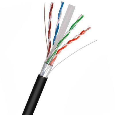 China Solid Outdoor PE Jacket 1000FT FTP CAT6 Cable 0.56mm With Networking Cables for sale