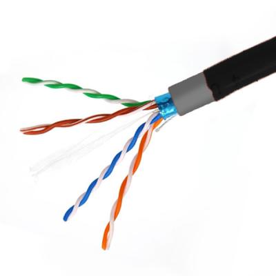 Κίνα 23AWG CAT6 FTP καλώδιο στερεό εξωτερικό μαύρο PE+PVC κάλυμμα καλώδιο δικτύου 1000ft προς πώληση