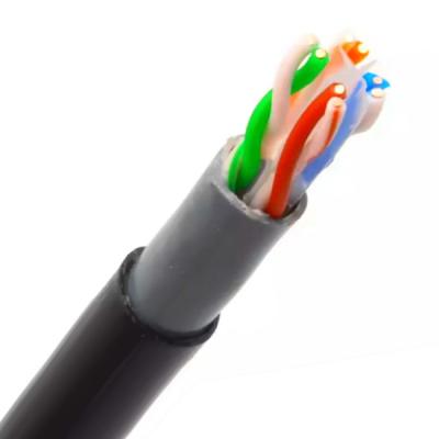 China CAT6 FTP Outdoor PE+PVC 0.560+0.005mm Pure Copper Solid Lan Cable for sale