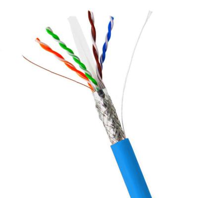 中国 23AWG SFTP CAT6ケーブル 高速ネットワークケーブル ブルー PVC ジャケット 1000フィート 販売のため