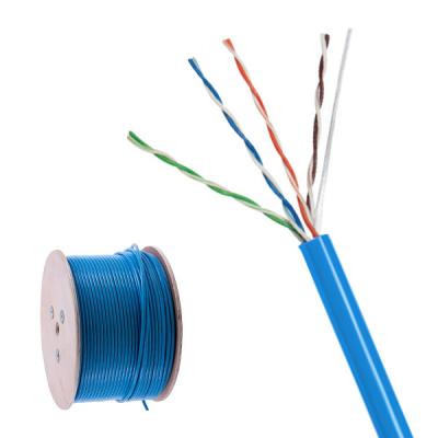 China Cable de cobre 23AWG UTP CAT6A CMR Plenum Cable con chaqueta de PVC azul 500MHz 1000 pies en venta