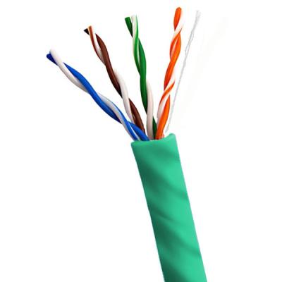 China Capa de PVC UTP CMP CAT6A Plenum 1000ft 23AWG 10Gbps Para Capa Verde à venda