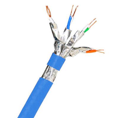 China 1000FT SFTP CAT6A Cable 23AWG LSZH Cable With Blue Jacket 500MHz 10Gbps Transmission for sale