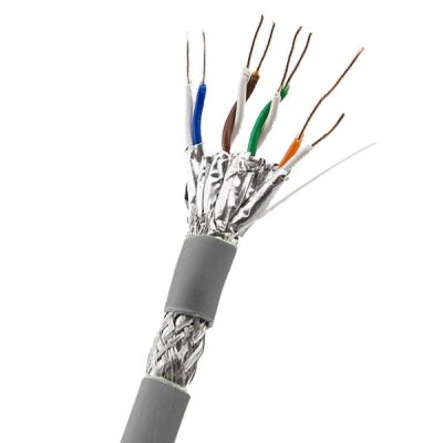 China Beschermde Ethernet SFTP CAT6A kabel Grijze PVC kabel met 500MHz 10Gbps gegevensoverdracht Te koop