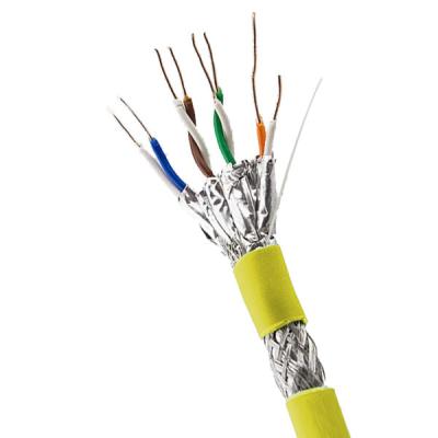 China Yellow LSZH Jacket SFTP CAT6A Cable High Speed Network Cable Secure Data Transmission for sale