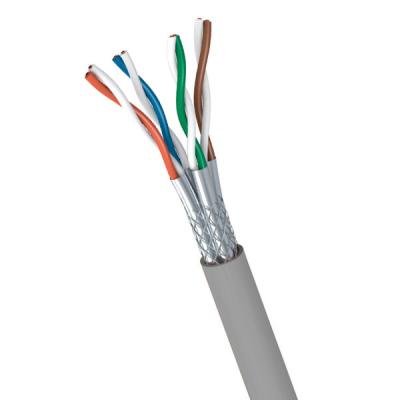 중국 600MHz SFTP CAT7 케이블 23AWG CPR Dca-S2 D2 A1 회색 PVC 고속 네트워크 케이블 판매용