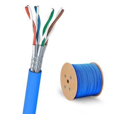 China SFTP CAT7 23AWG 600MHz Blue PVC Network Cable For 10Gbps Data Transfer for sale