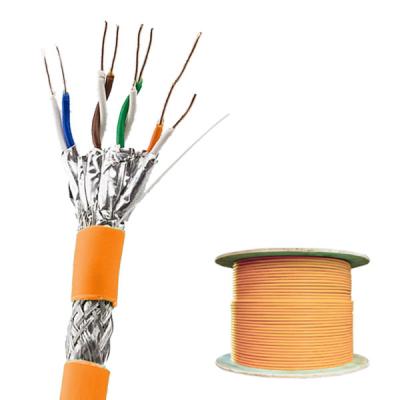 중국 23AWG SFTP CAT7 케이블 CPR 오렌지 PVC 보호 이더넷 케이블 산소 없는 구리 판매용