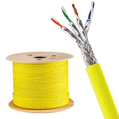 China 1000FT SFTP CAT7A Cable 23AWG Cable de chaqueta de PVC amarillo para el rendimiento de 1000MHz en venta