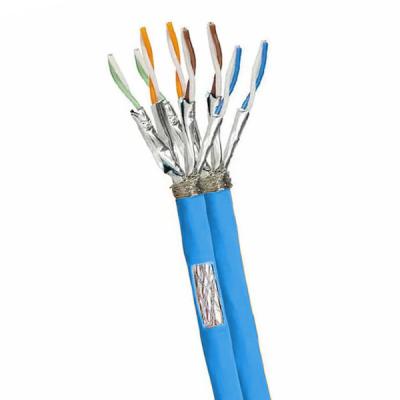 China PVC 23AWG SFTP CAT7A Cable de red de alta velocidad 1000MHz Cable con chaqueta azul en venta