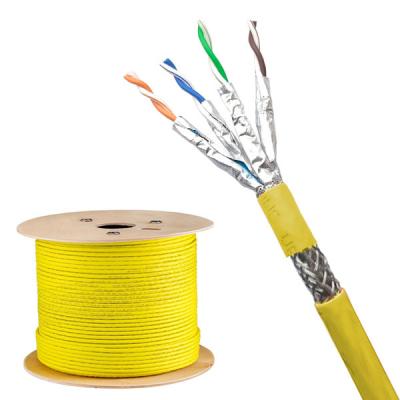 China Cable SFTP amarillo CAT7A con chaleco LSZH blindado para conexiones de red de 1000 MHz en venta