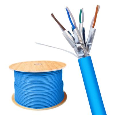 China Shielded FFTP CAT8 Cable Blue 22AWG 2000MHz 40Gbps Ethernet Cable 1000FT for sale