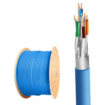 China CAT8 SFTP 22AWG Cable de chaqueta azul LSZH con frecuencia de 2000MHz y 1000ft en venta