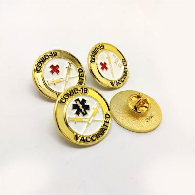 China Europe sample welcomed custom metal hat pin with backing card make soft enamel gold pin with lower moq for sale