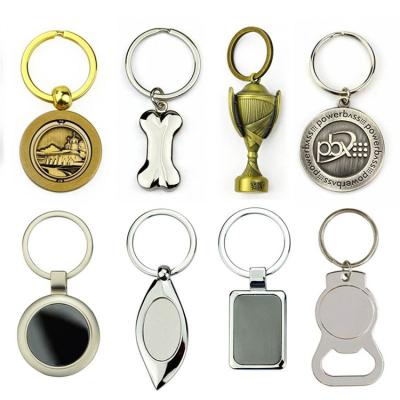 China Cheap Custom Souvenir Gifts Promotion Metal Key Chains Gold Plated 2d Metal 3d Gold Key Chain for sale