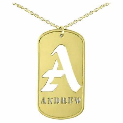 China China Small Brand Logo Engraved Metal Charm Pendant Custom Jewelry Tags Engraved Brand Logo Pendant For Jewelry for sale