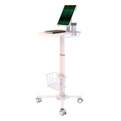 China Commercial Adjustable Medical Furniture Computer Laptop Laptop Tablet Monitor Rolling Cart/Medical Furniture Height Trolley Custom For Hospital for sale