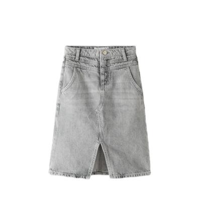 China Breathable Custom Design Fashion Denim Skirt Jeans Skirt Kid's Denim Skirt High Waist Casual Denim for sale