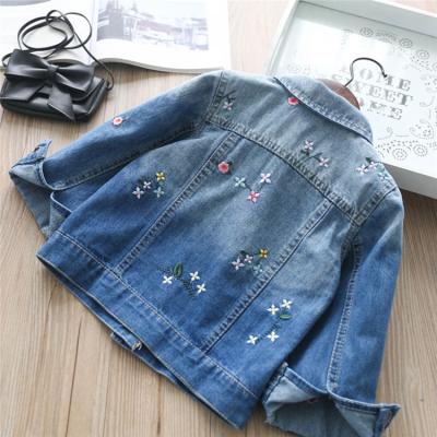 China Breathable Babies' Denim Jacket Kids Denim Jacket Blue Embroidered Kids Tracksuit for sale