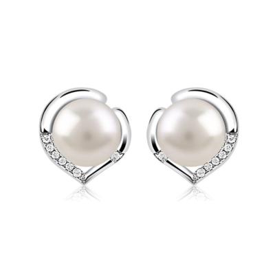 China Drop Shipping Romantic New Arrival Fashion 925 Sterling Silver Studs Jewelry Pearl Earrings For Women Girls for sale