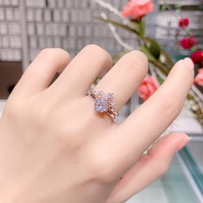 China New CLASSIC Drop Shipping Fashion 3pcs Rings Set Zircon Crown Ring 925 Sterling Silver Ring for sale