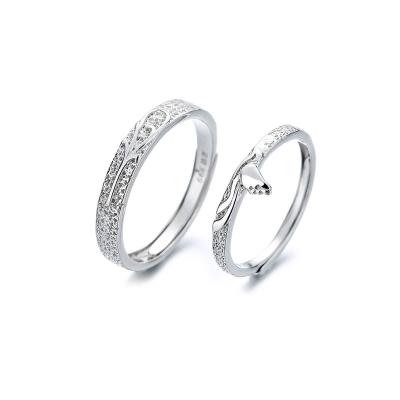 China Trendy Drop Shipping Mori Couple Ring S925 Sterling Silver Korean Edition On Ring Frosted Niche Design Ring for sale