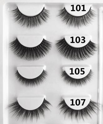 China Gently High Quality Your Own Logo Brand 3 Pairs Small MOQ Thick False Silk Lashes 3D Strip Lashes for sale