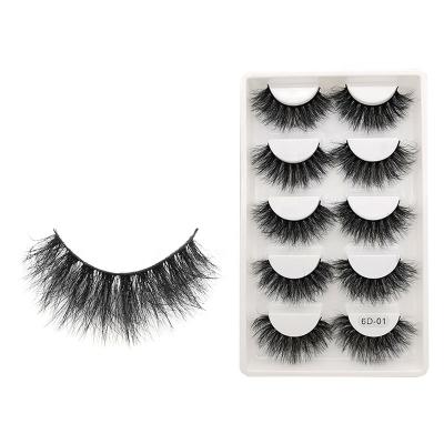 China Seller Wholesale Natural Soft False Eyelashes 3D Fluffy Lashes Pack 5 Pairs 5d False Mink Lashes New Desgin Factory False Eyelashes for sale