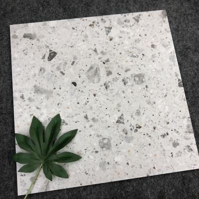 China Large Size Glazed Metallic Terrazzo Home Tiles Light Gray Ceramic Floor Tile 60x 60 Cm for sale