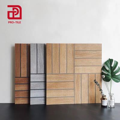 China Metallic Wood Tiles Anti-Slip Wood Look Glazed Ceramic Tiles 600*600 Floor Tiles for sale