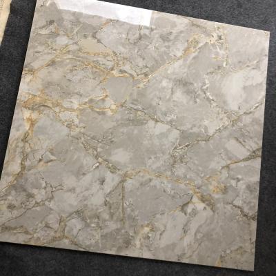 China 800*800 modern living room floor tiles for fullbody living room with gold line porcelain floor tile for sale