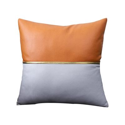 China Folded Faux Leather Cushion Cover Tile Cover Of Cushions For Sofa Chairs Home Decor for sale