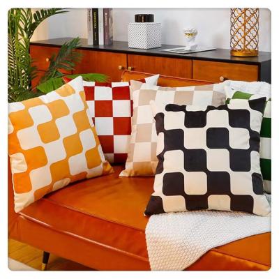 China Luxury Folded Maze Chess Velvet Throw Pillow Cover For Sofa Chairs Home Decor Cushion Cover for sale