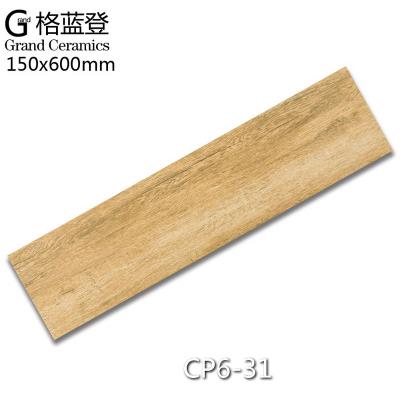 China European 150x600 rustic wood look stick 3d wood look tiles philippines ceramic floor tile for villa and hotel for sale