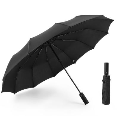 China Black Pongee Paraguas Waterproof Auto Open Paraguas 8 Minimalist Amazon Umbrella Supplier Travel Umbrella 10 12 Ribs 3 Fold UV Automatic Umbrella for sale