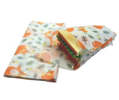 China Custom Logo Sandwich Moisture Proof Paper Printed Greaseproof Waxed Paper Supply Food Grade Printed Waterproof Paper For Burger Wrap Box for sale