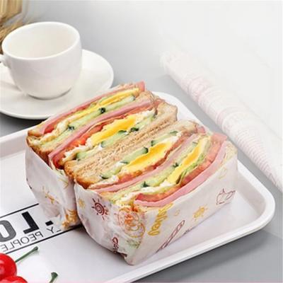 China Wholesal Factory Food Grade Sandwich Moisture Proof Meat Bread Degradable Wrapping Paper Wrapping Custom Design Size Burger Wrapping Paper for sale