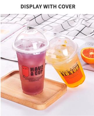 China Disposable / Factory Price Eco - Friendly Cup Custom Clearly Printed 12 , 16 , 20 , 24oz PP PET Transparent Disposable Plastic Cup With Lid for sale