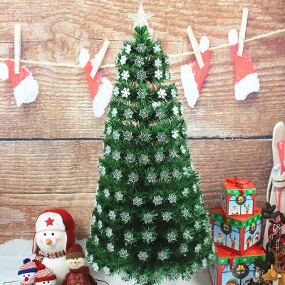 China Factory Price Wholesale 2020 New Eco-Friendly Green PVC Christmas Ornaments Fiber Optic Christmas Tree With Led Star for sale