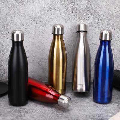 China Sustainable Stainless Steel Vacuum Insulated Double Wall Reusable Leakproof Sports Flask Thermos Shape Water Bottle Cola Outdoor Camping for sale