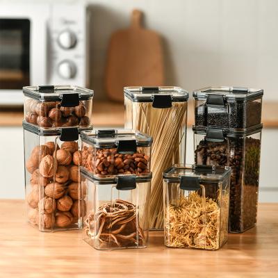 China Freshness Keeping Pantry Organizer and Storage Containers Set Airtight Lid Plastic Cereal Containers Easy to Lock Kitchen BPA Free Keep Fresh for sale