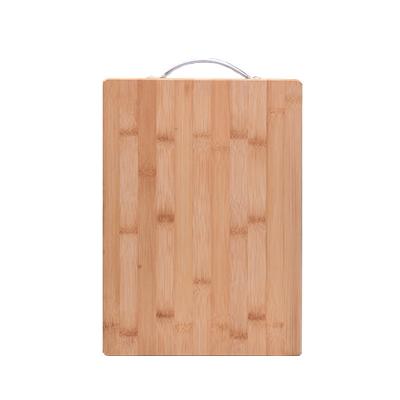 China Carbonization Sustainable Bamboo Cutting Board Natural Bamboo Handle Metal Choppers For Kitchen Double Sided Use for sale