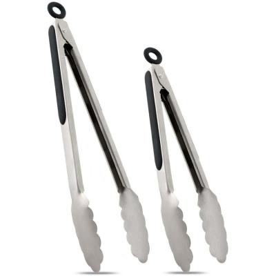 China Long Tong Set Stainless Steel BBQ Tongs Salad Bread Barbecue Quality Guarantee Metal Casual Food Grill for sale