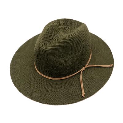 China High Quality Striped Panama Straw Hat Men Beach Hat Straw Cowboy Hat for sale