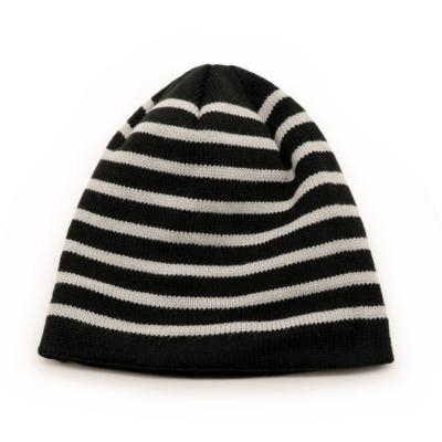 China Custom COMMON Autumn Winter Warm Knitted Hat Logo Stripe Design Plain Beanie Hat For Men Women Knitted Hat for sale