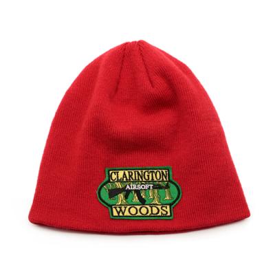 China Acrylic Wool Beanie Hat Custom Woven Label Warm Knitted Beanie Knitted Hat Winter Red OEM COMMON for sale